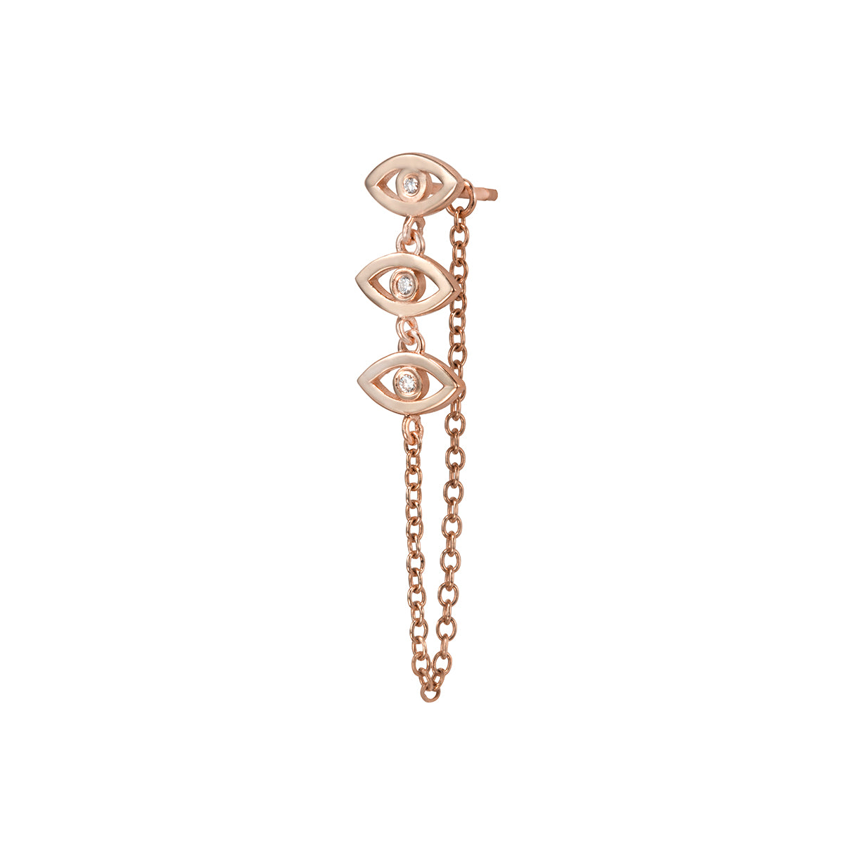 SINGLE EVIL EYE CHAIN Earring