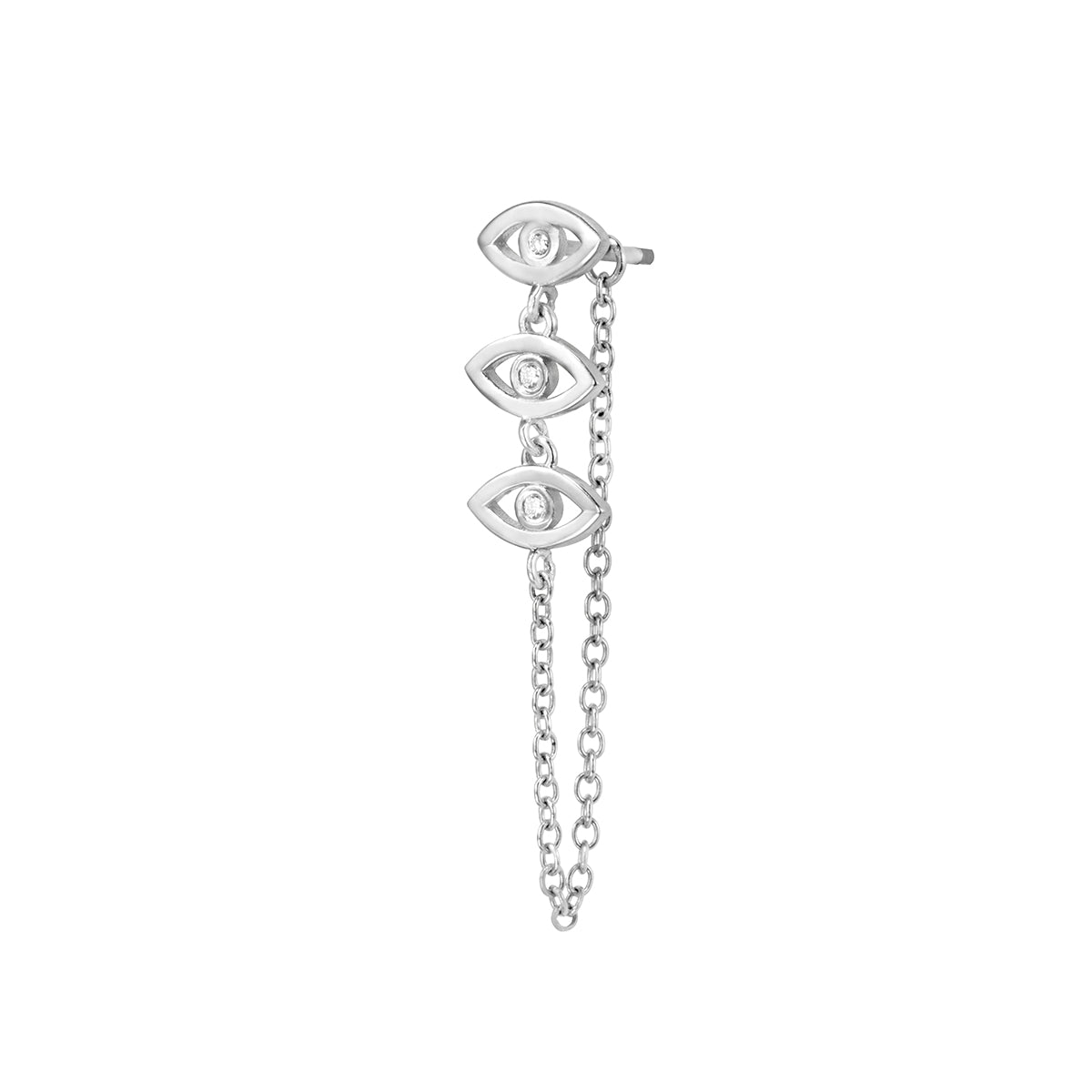 SINGLE EVIL EYE CHAIN Earring