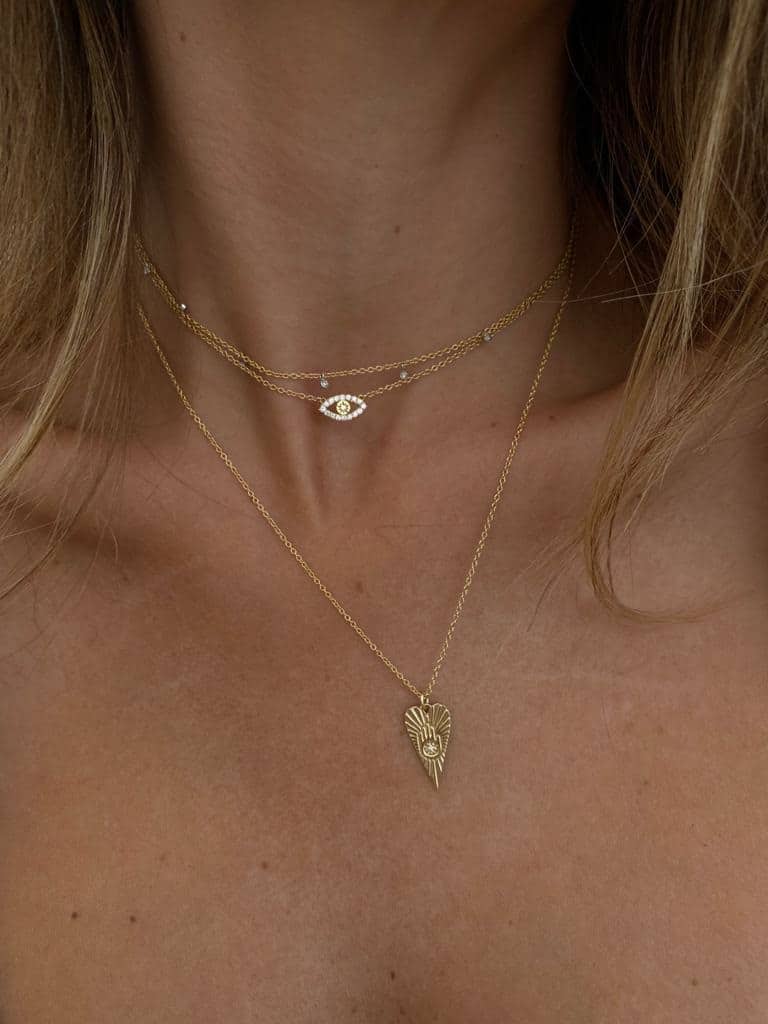 HEART WITH HAMSA Necklace