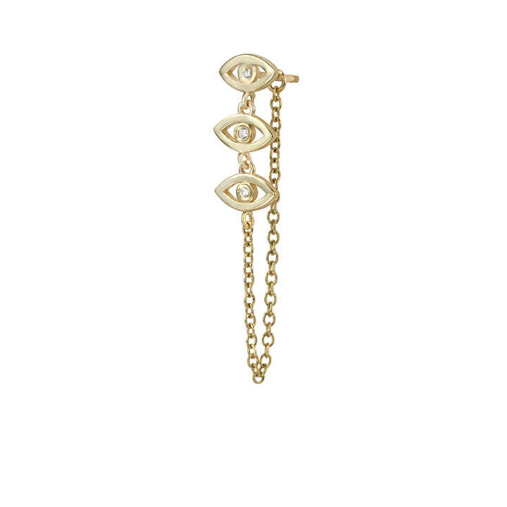 SINGLE EVIL EYE CHAIN Earring