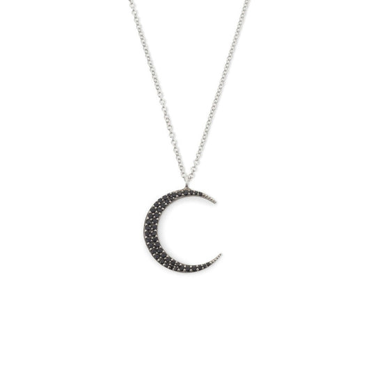 MOON Necklace (black diamonds)