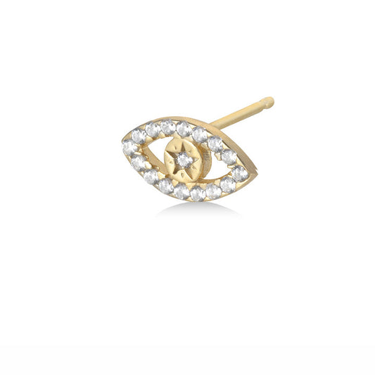 SINGLE EVIL EYE DIAMONDS Earring