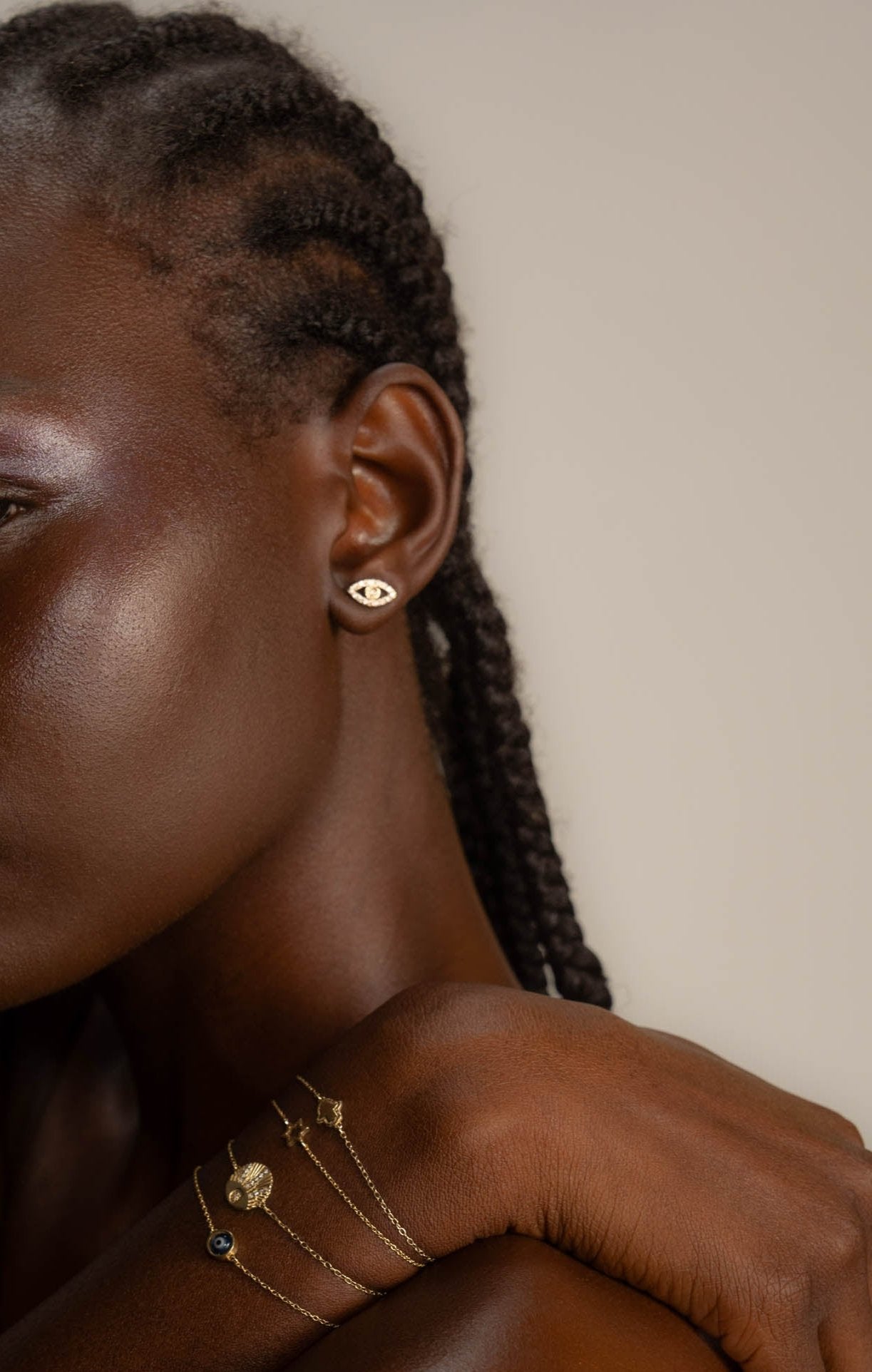 SINGLE EVIL EYE DIAMONDS Earring