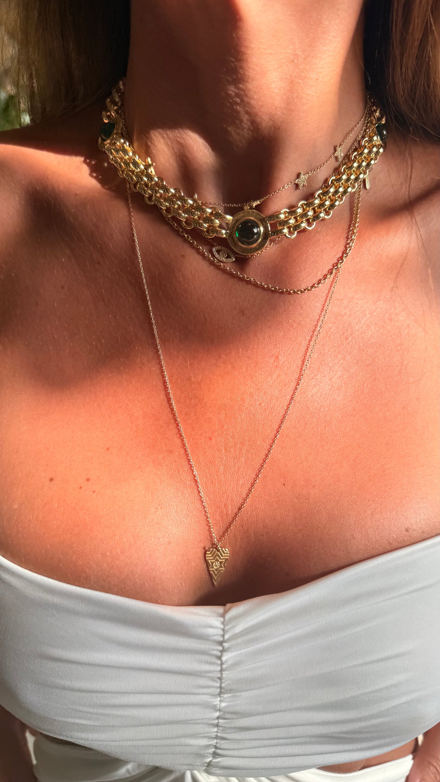 Iconic drops (green) necklace