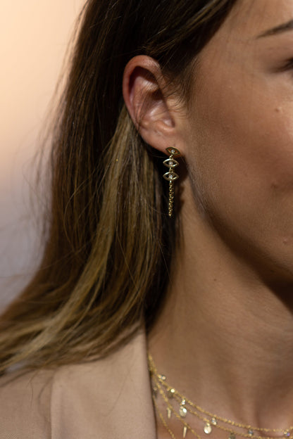 SINGLE EVIL EYE CHAIN Earring