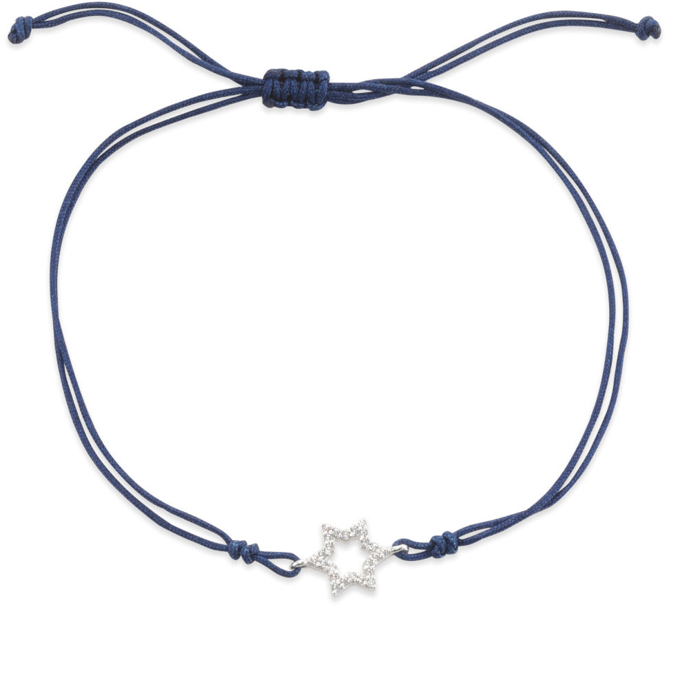 MAGEN DAVID (ZIRCONS) STRING BRACELET